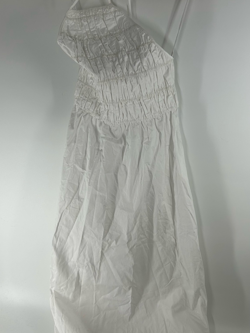 SOLID & STRIPED The Meira Dress White Halter Smocked Maxi Dress - Picture 4 of 9
